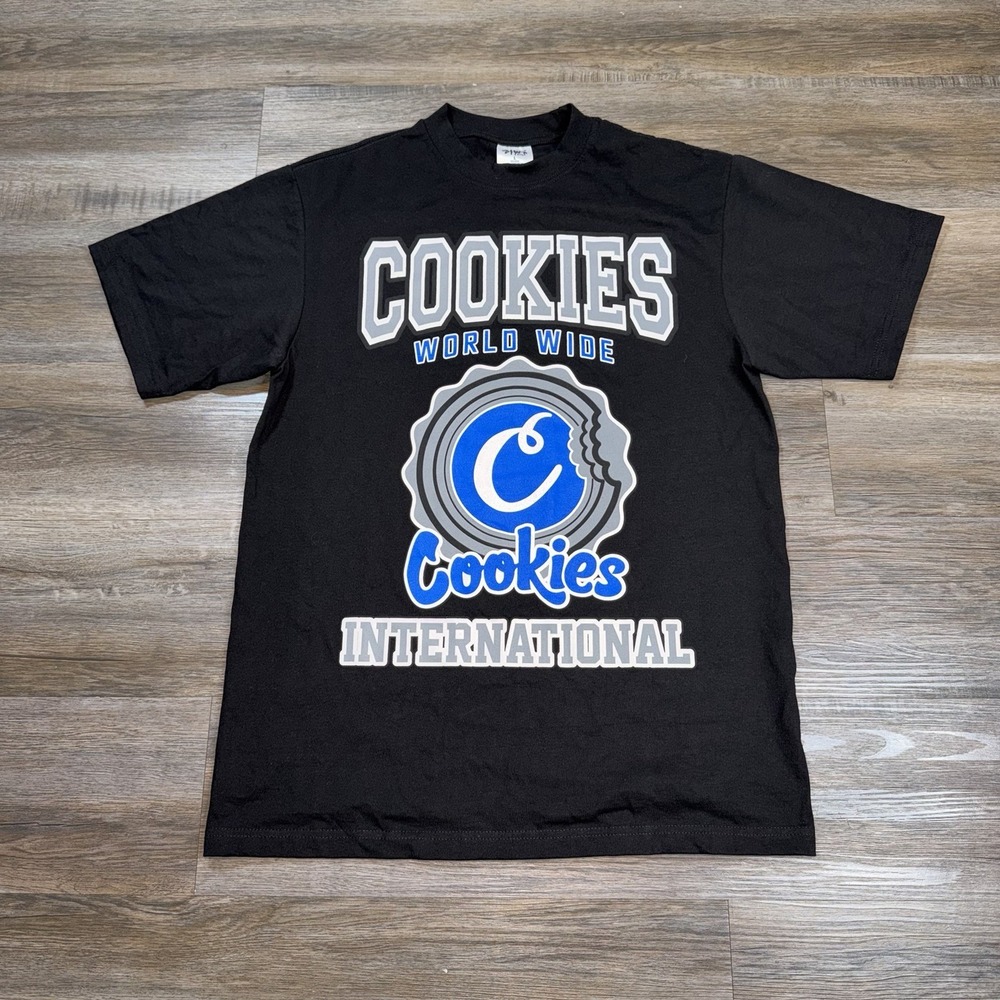 Cookies Brand Shirt Mens Large Short Sleeve Black Oversized Fit Graphic Logo